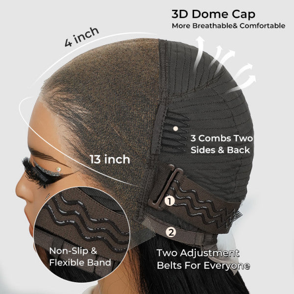 13x4 Chocolate Brown Body Wave Lace Front Wig - 180% Density, HD Transparent Lace, 100% Virgin Human Hair