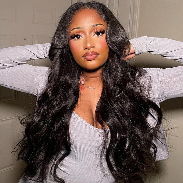 7x5 Body Wave Lace Closure Glueless Wig 100% Virgin Human Hair 180% Density with Pre-pleached Knots