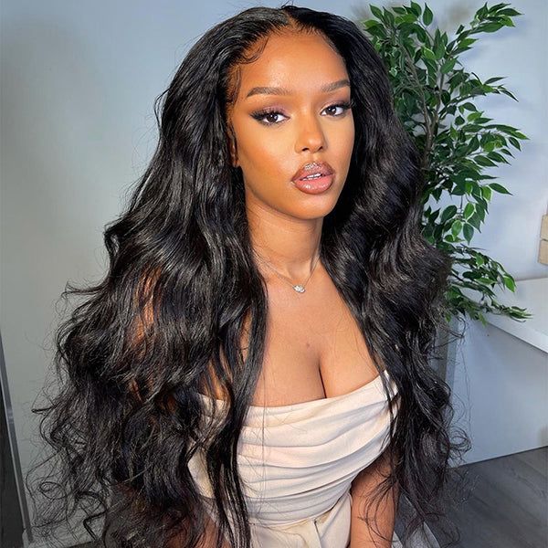 7x5 Body Wave Lace Closure Glueless Wig 100% Virgin Human Hair 180% Density with Pre-pleached Knots