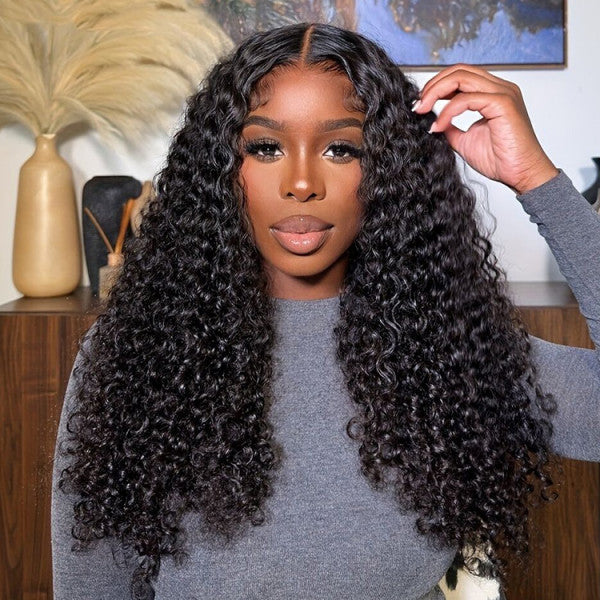 7x5 Ready-to-Go 180% Density Glueless Deep Curly Wig - Virgin Human Hair with Pre-Cut Lace, Pre-Bleached Knots & HD Lace