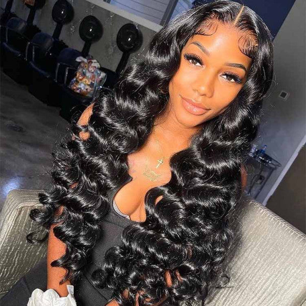 13x4 Loose Wave Lace Front Wig - 200% Density, HD Transparent Lace, 100% Virgin Human Hair
