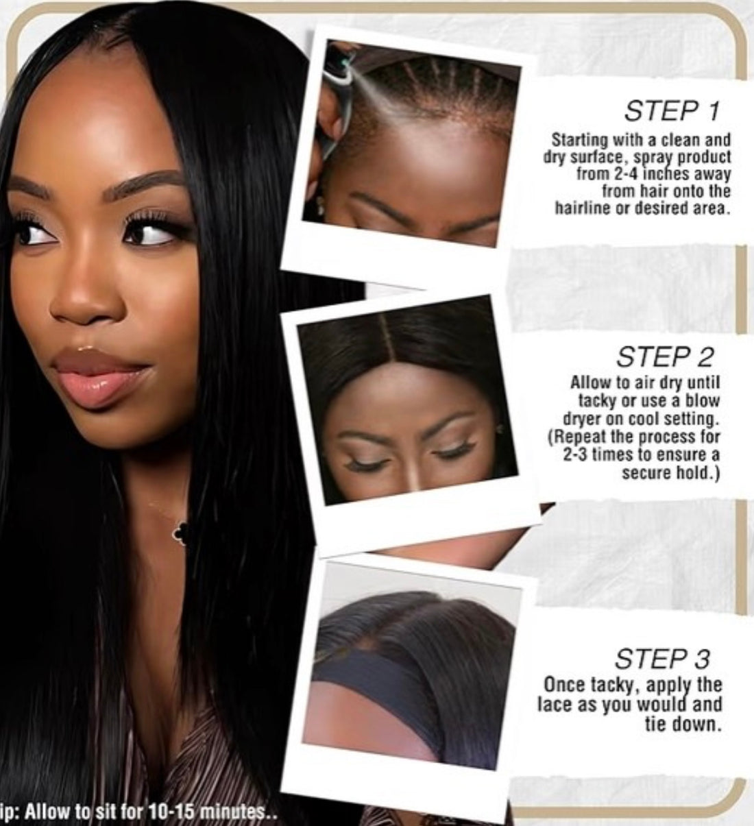 Wig Melt Kit : Ultra Hold Spray With Elastic Band, HD Caps, & Edge Brush Set