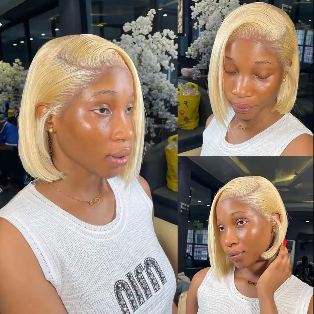 13x4 Blonde 613  Bob Wig - 250% Density HD Transparent Virgin Human Hair Wig