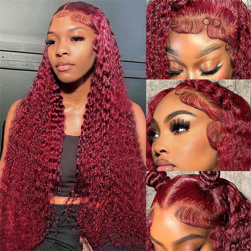 99J Deep Wave 13x6 Lace Frontal Wig 250% Density Transparent Lace