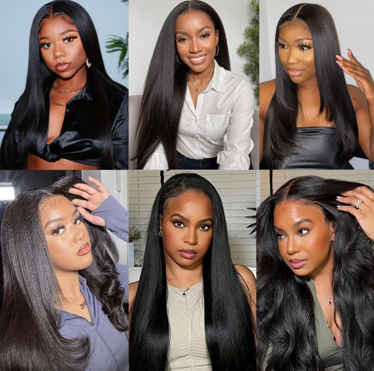 220g Yaki Straight Seamless Human Hair Clip-In Extensions in Natural Black (2 Pk)