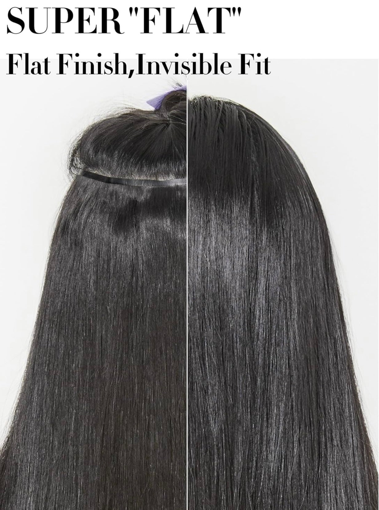 220g Yaki Straight Seamless Human Hair Clip-In Extensions in Natural Black (2 Pk)