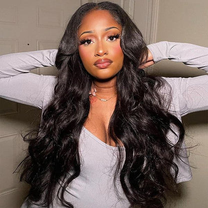 7x5 Body Wave Lace Closure Glueless Wig 100% Virgin Human Hair 180% Density with Pre-pleached Knots