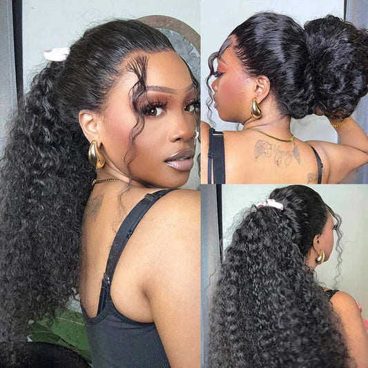 Glueless 360 Drawstring Deep Wave Lace Frontal - Virgin Human Hair Wig 200% Density