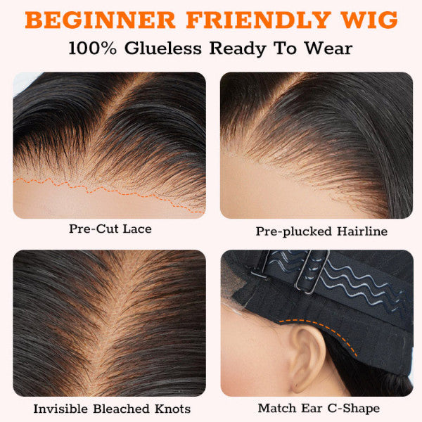 7x5 Glueless Short Curly Wig - 180% Density HD Lace Virgin Hair with Pre-Cut Lace, Pre-Bleached Knots & Pre-Plucked Hairline