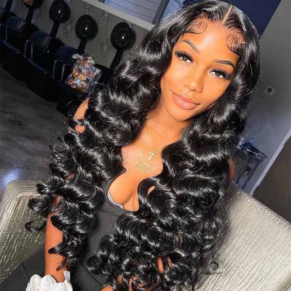 13x4 Loose Wave Lace Front Wig - 200% Density, HD Transparent Lace, 100% Virgin Human Hair