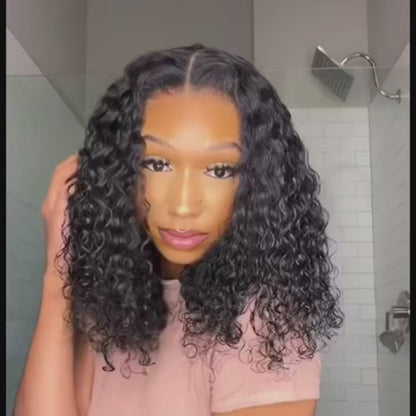 7x5 Glueless Short Curly Wig - 180% Density HD Lace Virgin Hair with Pre-Cut Lace, Pre-Bleached Knots & Pre-Plucked Hairline