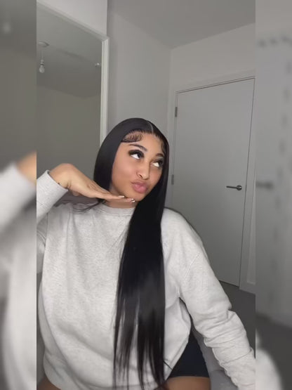 13x6 Silky Straight Lace Front Wig - 210% Density, HD Lace, 100% Virgin Human Hair