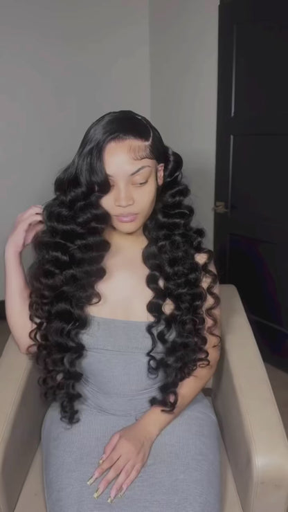 13x4 Loose Wave Lace Front Wig - 200% Density, HD Transparent Lace, 100% Virgin Human Hair
