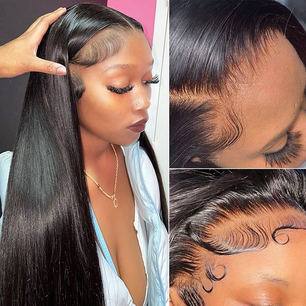 13x6 Silky Straight Lace Front Wig - 210% Density, HD Lace, 100% Virgin Human Hair